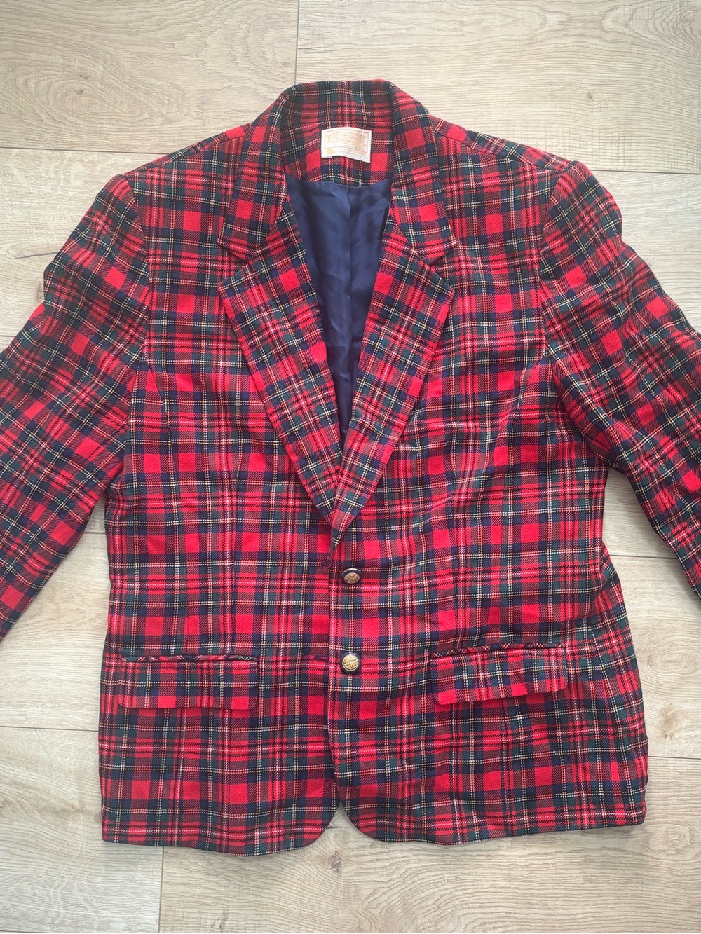 Vintage Pendleton Virgin Wool Macinnes Tartan Plaid Blazer Size 16